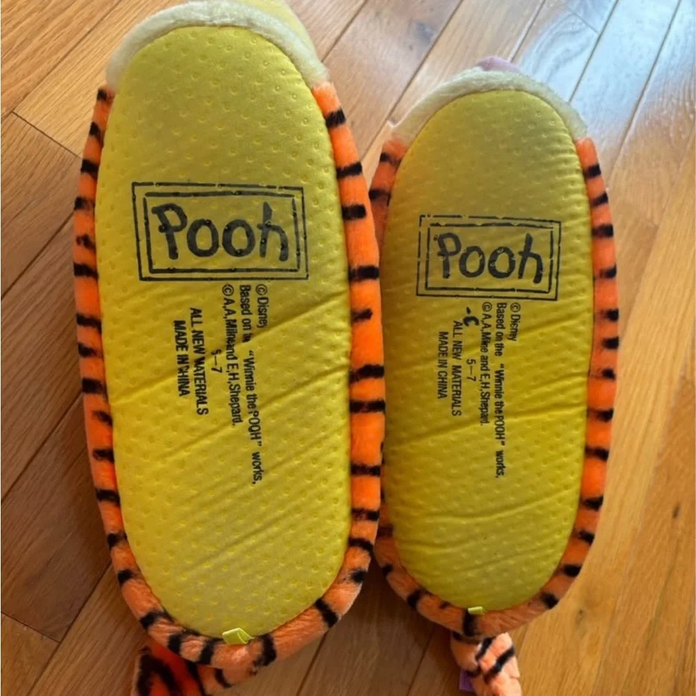 Disney Tigger Plush Kids Slippers - Orange, Black, Yellow